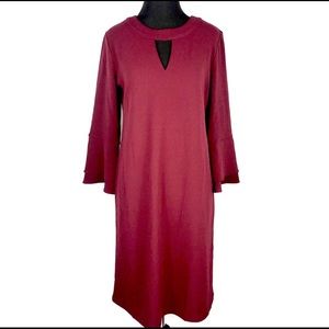Charter Club Shift V-Keyhole Bell Sleeve Dress